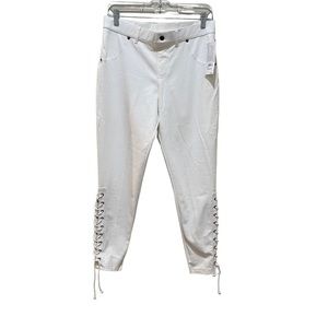 Nordstrom Lace Up Hem Pull On Leggings White Size Medium